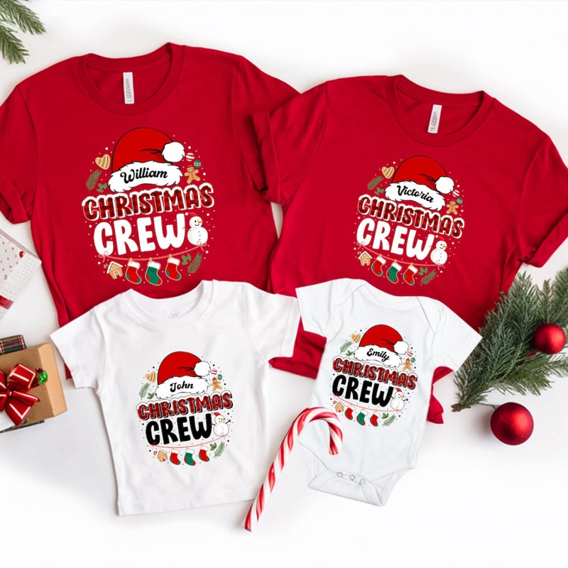 Christmas Crew Family Christmas Shirts - Custom Name Matching Family Christmas Shirt - Unisex Xmas Party Outfits