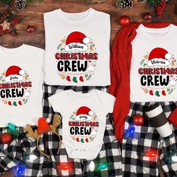 Christmas Crew Family Christmas Shirts - Custom Name Matching Family Christmas Shirt - Unisex Xmas Party Outfits