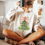 Unisex Christmas Tree Bow Shirt Sweatshirt