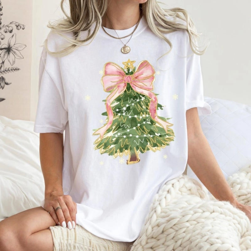 Unisex Christmas Tree Bow Shirt Sweatshirt