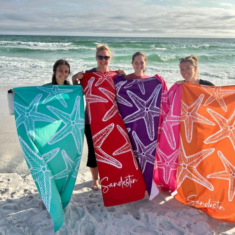 Personalized Starfish Beach Towel with Name