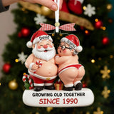 Custom Funny Couple Christmas Ornament 2025, Growing Old Together Ornament, Personalized Santa Couple Gift,Romantic XmasTree Decor,Xmas Gift