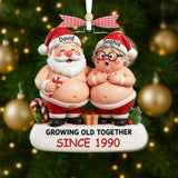 Custom Funny Couple Christmas Ornament 2025, Growing Old Together Ornament, Personalized Santa Couple Gift,Romantic XmasTree Decor,Xmas Gift