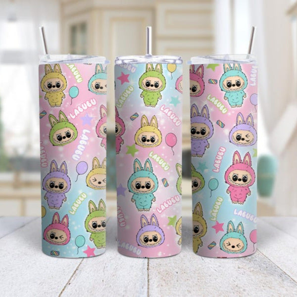Kawaii Labubu Inspired Tumbler, Portable Car Mug, Travel Coffee Tumbler