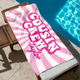 Personalized Cousin Crew Beach Towel with Name, Summer Beach Gift for Cousin, Custom Name Pool Towel, Matching Cousin Trip Gift, Family Vacation Gift