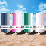 Striped Personalized Beach Towel Bath Towel Pool Towel