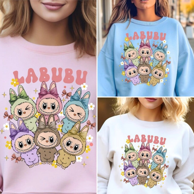 Kawaii Labubu Inspired Shirts - Gift For Labubu Fans - Harajuku Style Animal Shirts