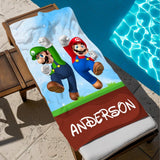 Personalized Beach Towel for Kids and Adults - Cute Cartoon Custom Bath Towel Vacation Gift