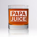Papa Juice Whiskey Glass - 11oz Engraved Old Fashioned Bourbon Rocks Glass - Special Birthday Gifts Grandpa - Best Fathers Day Gifts