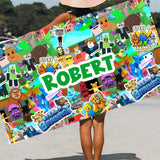 Customizable BrainRot Roblox Game Beach towel Bath towel