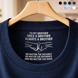 Custom Inside Neck T-Shirt with Name & Text - Personalized Birthday Gifts For Brother - Never Forget That I Love You