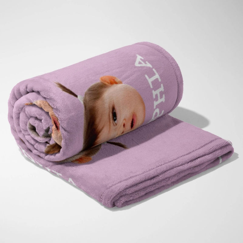 Personalized Photo Blanket, Custom Baby Photo Blanket for Grandma, Grandma Blanket with Baby Face,Mother's Day Birthday Christmas Gift for Family