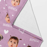 Personalized Photo Blanket, Custom Baby Photo Blanket for Grandma, Grandma Blanket with Baby Face,Mother's Day Birthday Christmas Gift for Family