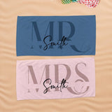 Custom Couple Towel,Personalized Mr. and Mrs. Beach Towel, His and Hers Newlywed Gift, Just Married Bride Gift, Wedding Gift,Honeymoon Gift