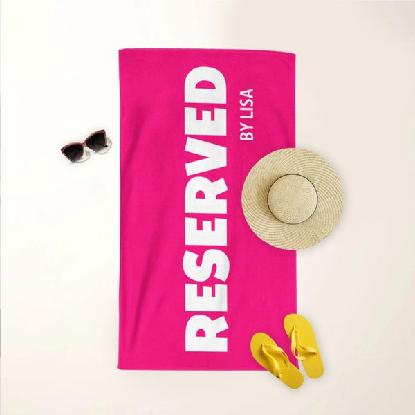 Personalized Beach Towel with Name - Custom Name Reserved by Bath Towel Pool Towel