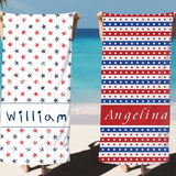 Personalized 4th of July Beach Towel with Name