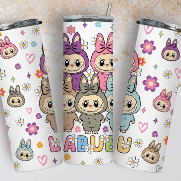 Kawaii Labubu Inspired Tumbler, Portable Car Mug, Travel Coffee Tumbler