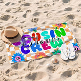 Personalized Cousin Crew Beach Towel, Summer Beach Gift for Cousin, Custom Name Pool Towel, Matching Cousin Trip Gift, Family Vacation Gift