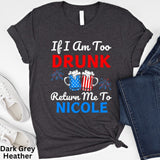 Personalized Matching Couples Shirt with Name- Funny Couple Shirts for Independence Day - Drinking Party Shirts For 4th Of July