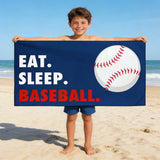 Basketball Beach Towel, Microfiber Quick Dry Eat Sleep Sports Bath Towels, Thin Lightweight Sand Free Pool Wrap for Men Boys Camping Travel