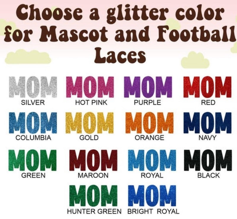 Custom Glitter Football Mascot Shirt, Personalized Football Team Shirt, Customized Football Mom Gifts, Football Mom Shirt