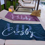 Custom Couple Towel,Personalized Mr. and Mrs. Beach Towel, His and Hers Newlywed Gift, Just Married Bride Gift, Wedding Gift,Honeymoon Gift