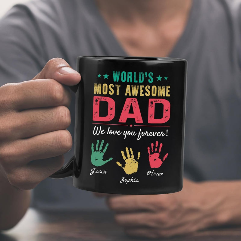Personalized Mug with Kids Names for Dad, Husband - Unique Fathers Day Gifts, Birthday, Anniversary