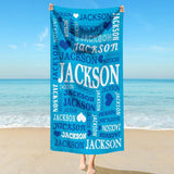 Personalized Beach Towel with Name, Custom Summer Beach Gift for Family & Friends Trip, Custom Name Gift for Family Vacation, Birthday, Kids and Adults