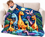 Cute 3D Plush Blanket, Dog Teddy Pastel Floral Print Flannel Throw for Couch and Bed