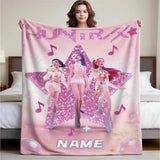 Kpop Demon Hunters Blanket, Custom Name Personalized Huntrix Throw
