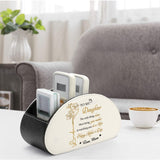 Personalized Remote Control Holder with Birth Month Flower, Name & Text , 5 Compartments Leather TV Remoter Caddy Desktop Organizer Makeup Brush Holder Storage Fits TV Remotes, Media Controllers, Office Supplies