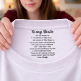 Custom Inside Neck T-Shirt with Name & Text - Personalized Birthday Gifts For Bestie - Never Forget That I Love You