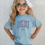 Customizable Patriotic Family T-Shirt - Personalized Dada Mama Mini Shirt with Name- Red White Blue Family Shirt for 4th Of July