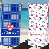 Personalized 4th of July Beach Towel with Name