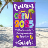 Personalized Cousin Crew Beach Towel with Name, Summer Beach Gift for Cousin, Custom Name Pool Towel, Matching Cousin Trip Gift, Family Vacation Gift