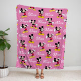 Personalized Name Blanket with Disney Mickey Minnie Mouse Character, Soft Cozy Quilt, Perfect Gift for Kids Adults, Birthday Housewarming Christmas Gift