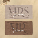 Custom Couple Towel,Personalized Mr. and Mrs. Beach Towel, His and Hers Newlywed Gift, Just Married Bride Gift, Wedding Gift,Honeymoon Gift