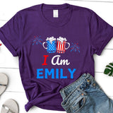 Personalized Matching Couples Shirt with Name- Funny Couple Shirts for Independence Day - Drinking Party Shirts For 4th Of July