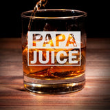 Papa Juice Whiskey Glass - 11oz Engraved Old Fashioned Bourbon Rocks Glass - Special Birthday Gifts Grandpa - Best Fathers Day Gifts
