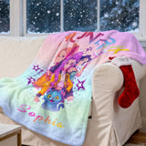 Custom Name K-Pop Demon Hunters Blanket,Huntrix Fantasy Anime Throw,Ultra-Soft Fleece for Kpop Lovers
