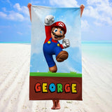 Personalized Beach Towel for Kids and Adults - Cute Cartoon Custom Bath Towel Vacation Gift