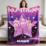 Kpop Demon Hunters Blanket, Custom Name Personalized Huntrix Throw
