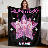 Kpop Demon Hunters Blanket, Custom Name Personalized Huntrix Throw