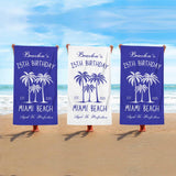 Custom Beach Towel for Beach Vacation, Summer Birthday