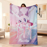 Personalized Cozy K pop Demon Hunters Blanket with Name, Custom Huntrix Blanket, Anime Inspired Blanket, Christmas Family Gift Kpop Fun Gift