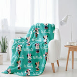 Personalized Name Blanket with Disney Mickey Minnie Mouse Character, Soft Cozy Quilt, Perfect Gift for Kids Adults, Birthday Housewarming Christmas Gift