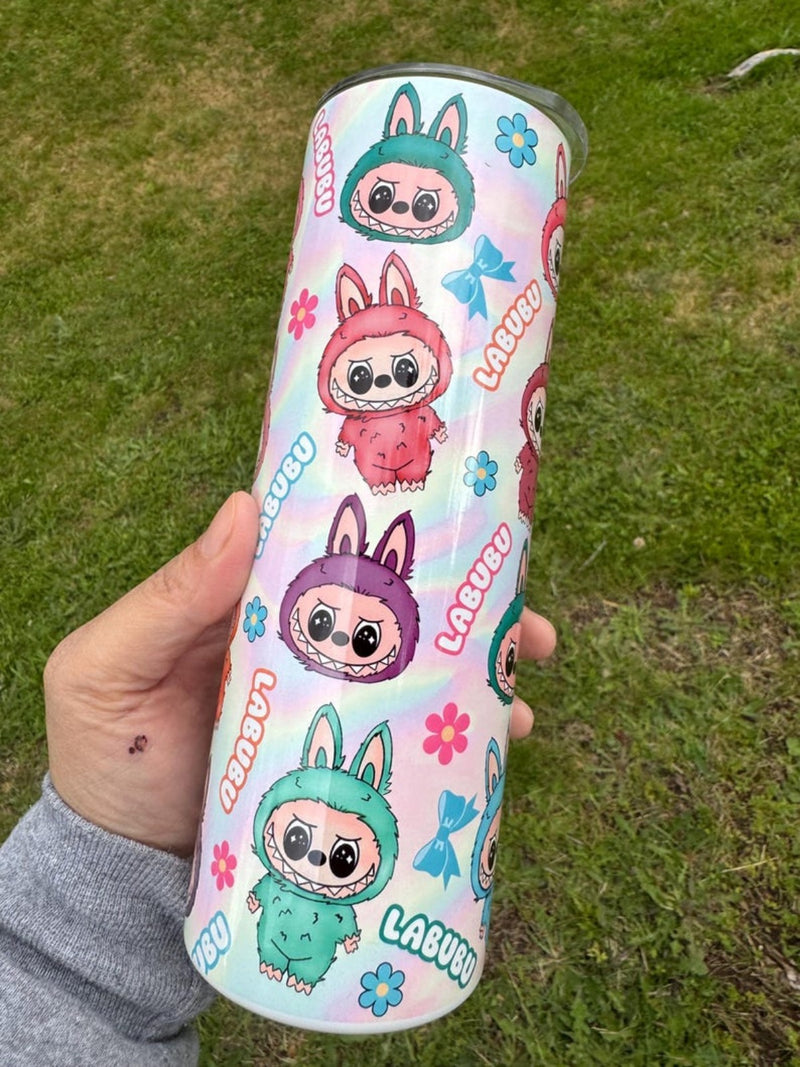 Kawaii Labubu Inspired Tumbler, Portable Car Mug, Travel Coffee Tumbler