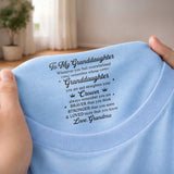 Custom Inside Neck T-Shirt with Name & Text - Personalized Birthday Gifts For Grandchildren - Never Forget That I Love You