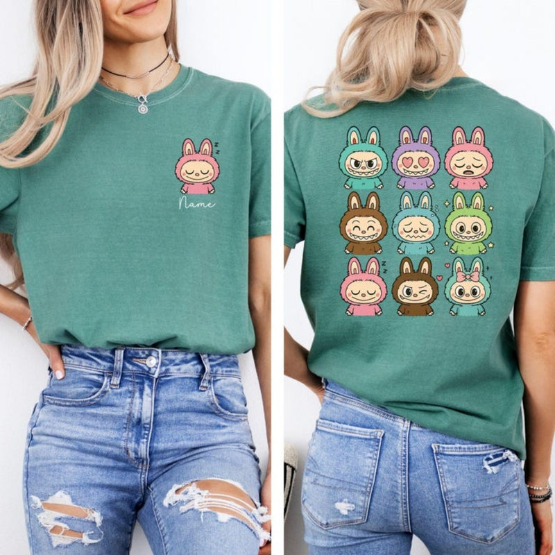 Personalized Name Kawaii Labubu Inspired Shirt - Gift For Labu Fans Harajuku Style Animal Tee