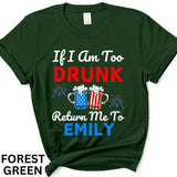 Personalized Matching Couples Shirt with Name- Funny Couple Shirts for Independence Day - Drinking Party Shirts For 4th Of July